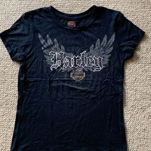 Women's Harley Davidson Graphic SS T-Shirt, Black.